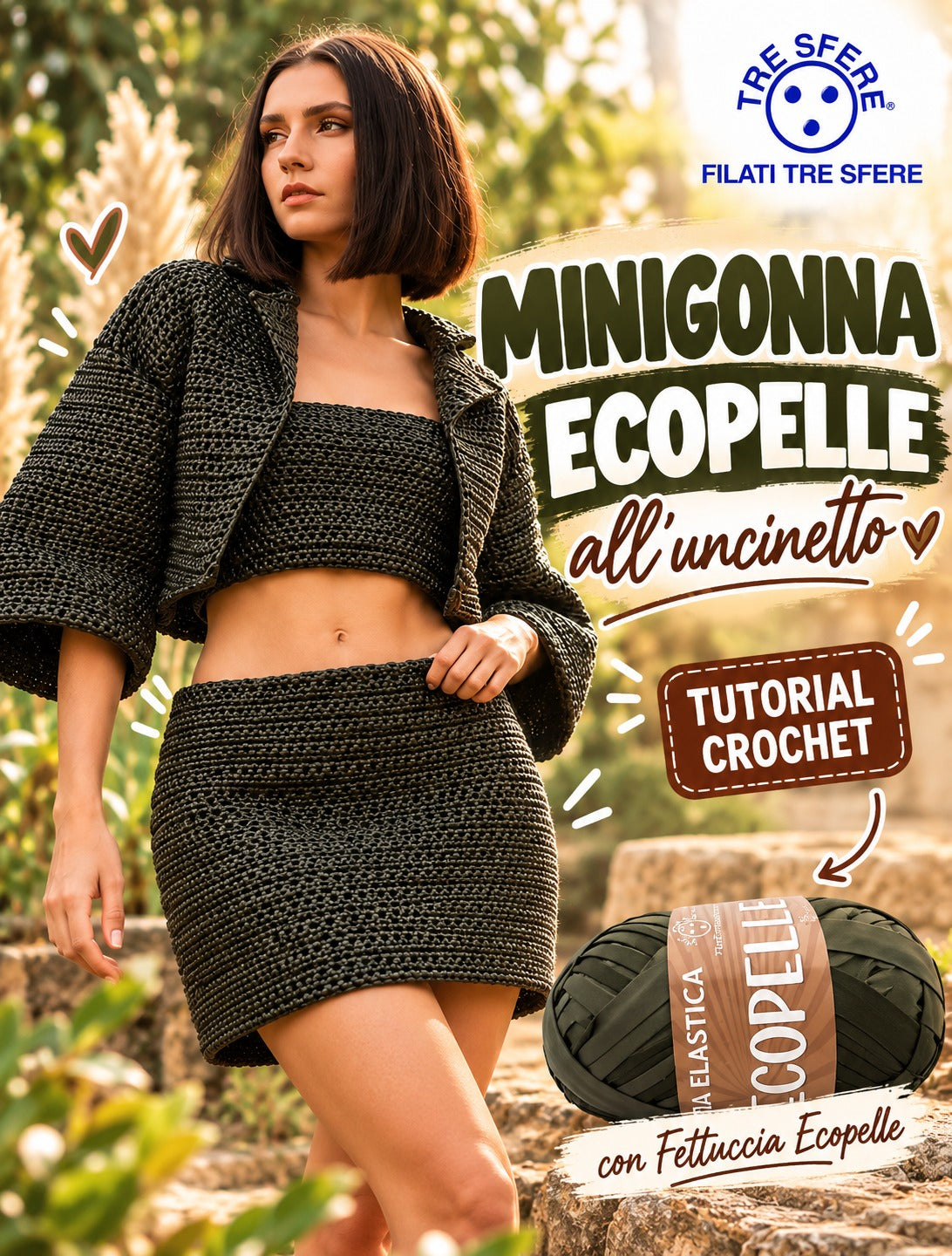 Minigonna Ecopelle all'uncinetto I Tutorial Fettuccia Waoo Ecopelle I Studio 469F