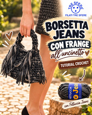 Borsetta Jeans con frange all'uncinetto I Tutorial Waoo Jeans I Studio 473A