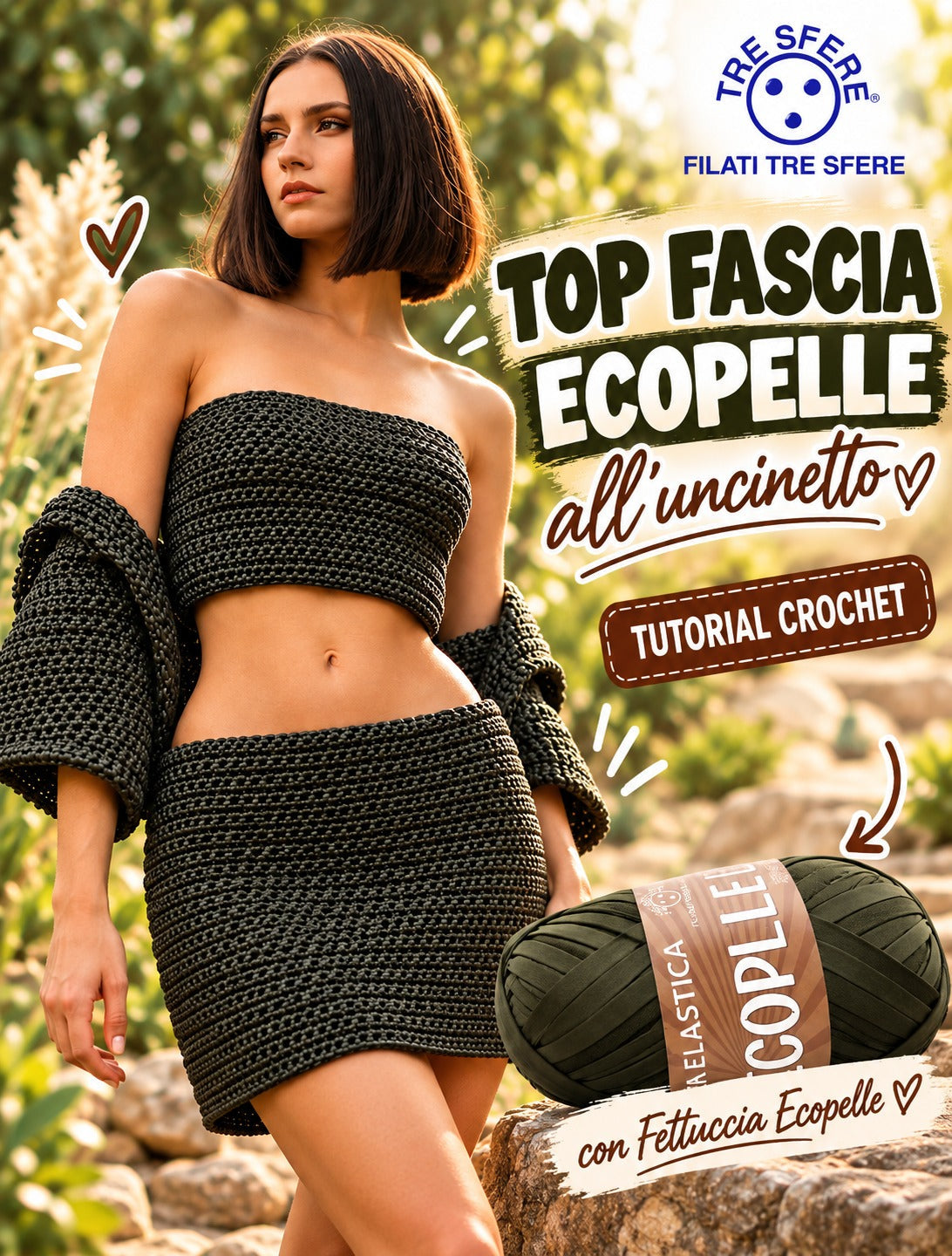 Top fascia Ecopelle all'uncinetto I Tutorial Fettuccia Waoo Ecopelle I Studio 468F