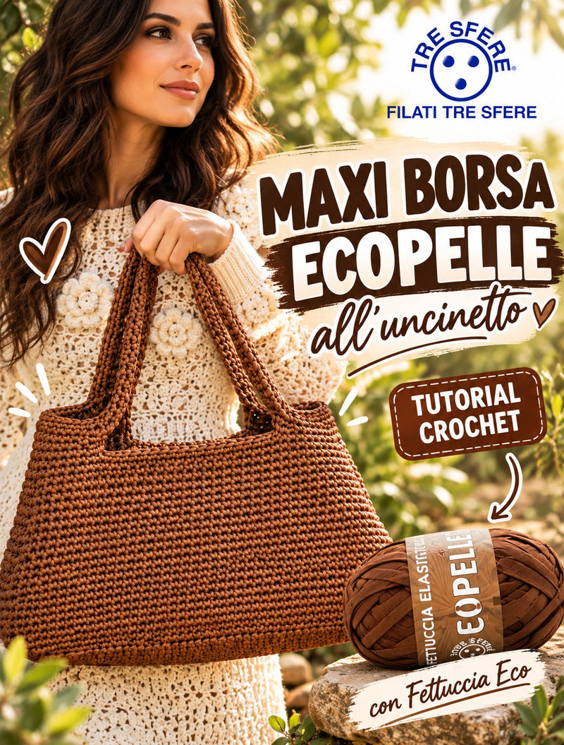 Maxi Borsa Ecopelle all'uncinetto I Tutorial Fettuccia Waoo Ecopelle I Studio 466M