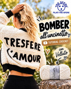 Bomber all'uncinetto I Tutorial Velluto I Studio 495R