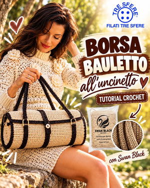Borsa bauletto all'uncinetto I Tutorial Swan Black I Studio 491R