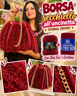 Borsa secchiello all'uncinetto I Tutorial Thai e Chic Fur Lux I Studio 527V