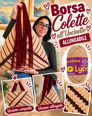 Borsa allungabile colette all'uncinetto I Tutorial Waoo Lycra I Studio 526E