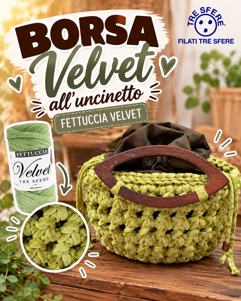 Borsetta Velvet all'uncinetto I Tutorial Fettuccia Velvet I Studio 502V