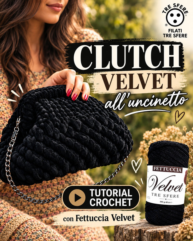 Borsa Clutch Velvet all'uncinetto I Tutorial Fettuccia Velvet I Studio 464P