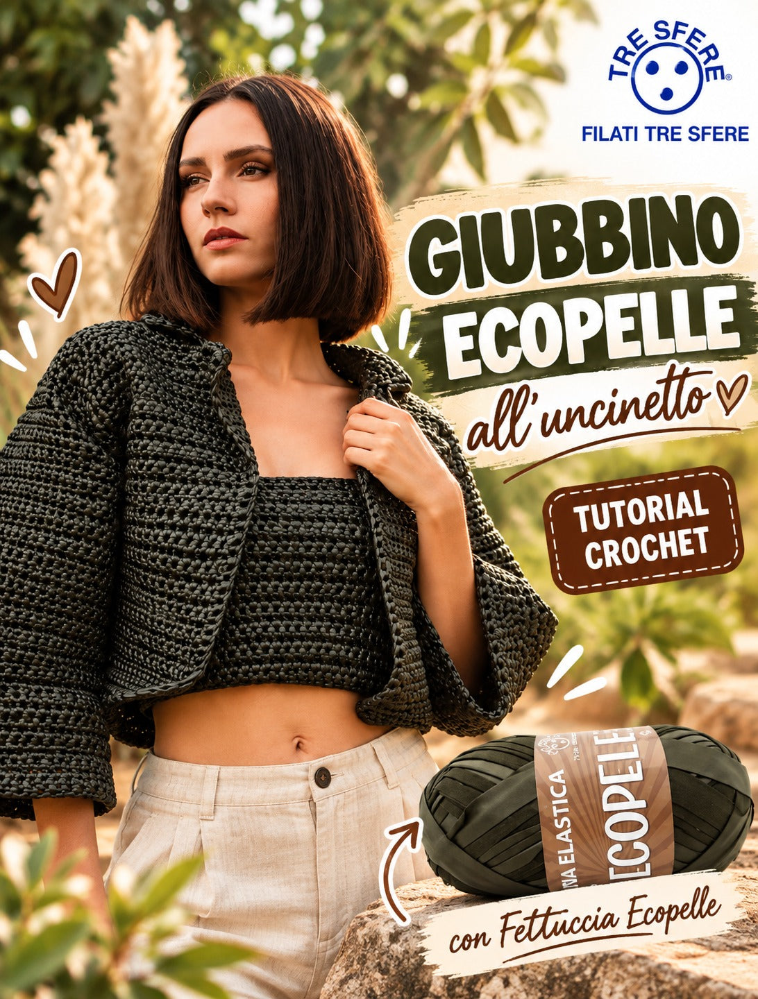Giubbino Ecopelle all'uncinetto I Tutorial Fettuccia Waoo Ecopelle I Studio 467F