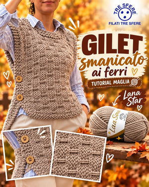 Gilet smanicato ai ferri I Tutorial Lana Stella I Studio 514C