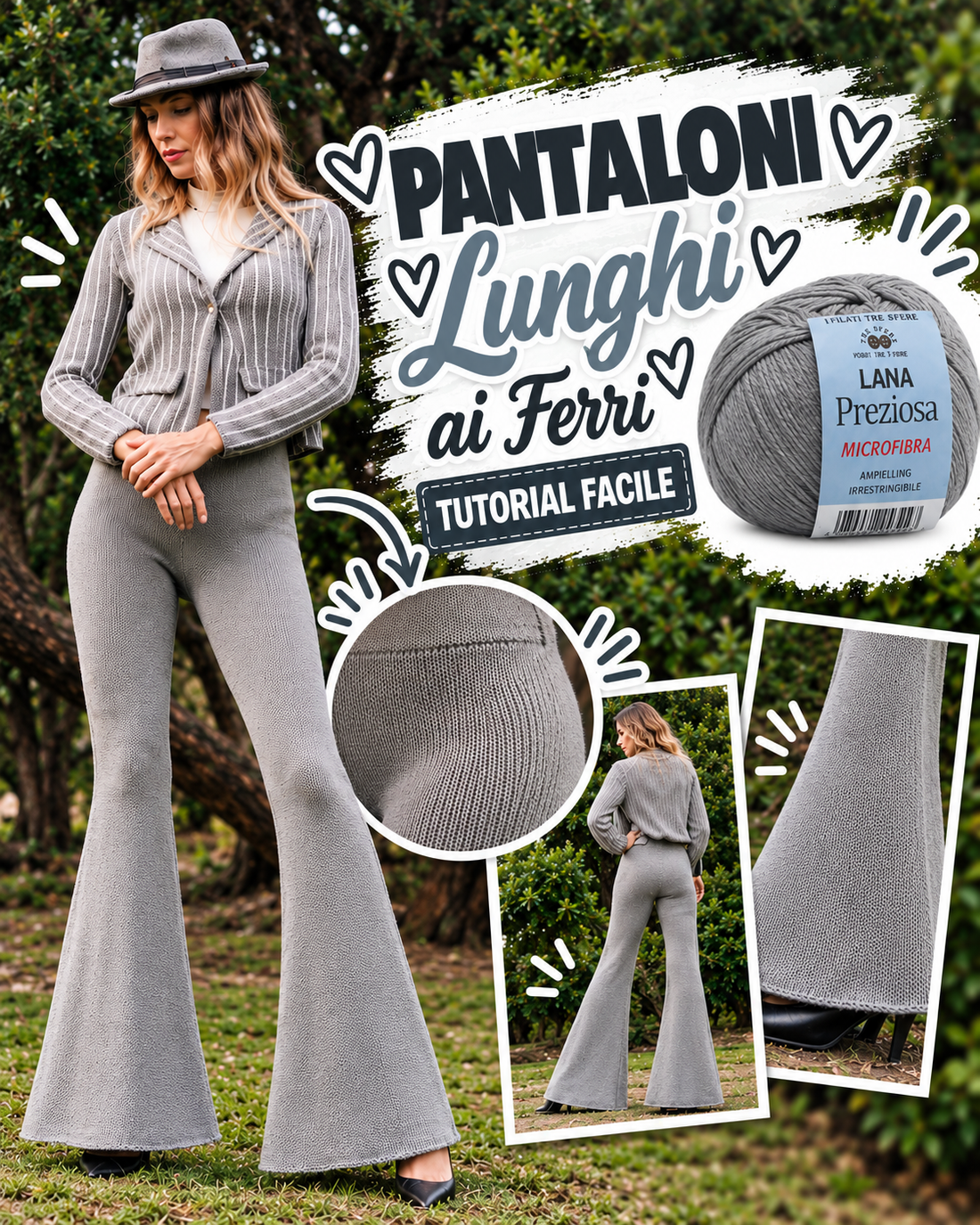 Pantaloni lunghi ai ferri I Tutorial Lana Preziosa I Studio 529R