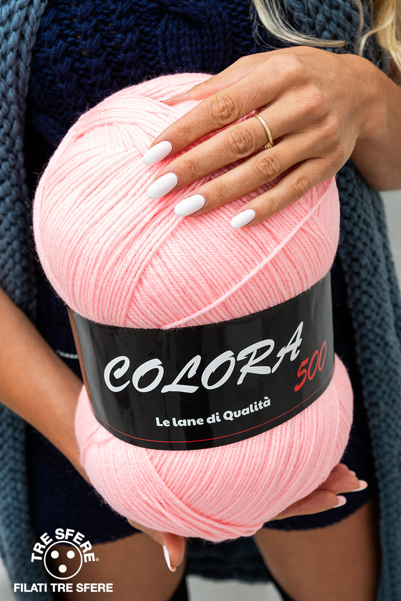 Lana Colora 500 Gomitolo 100% Acrilico 500 gr