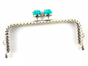 Silver rectangular clic clac flower 12.5 cm pack of 1 piece