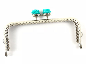 Clic clac argento rett. fiore  12,5 cm cf.1pz