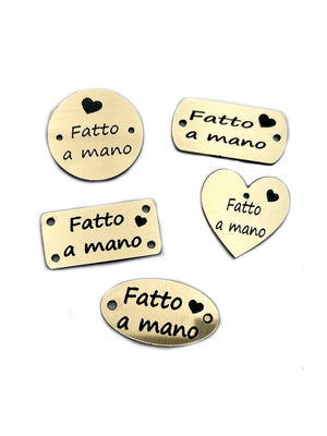 Etichette fatto a mano assortite cf.5 pz