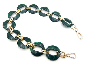 Cadena redonda de resina con anilla + mosquetón 60 cm cf. 1 pza