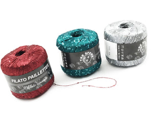 Sequin yarn 80% polyester 20% polyamide approx. 250 g