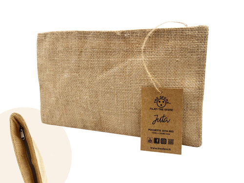 POCHETTE JUTA ZIP  CM.25X15