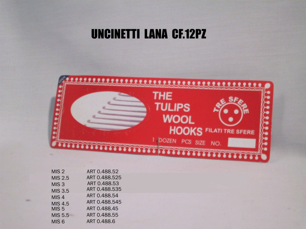 UNCINETTI LANA MIS.3,5 CF.12PZ