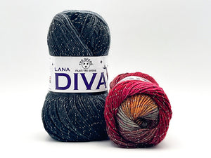 Lana diva 98% acrilico 2% lurex cf 500 gr