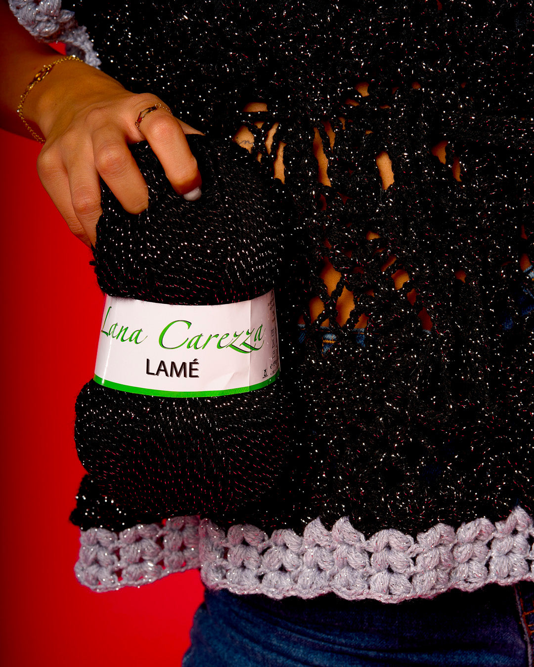 LANA CAREZZA LAME 97% acrilico 3% poliestere CF 500 gr