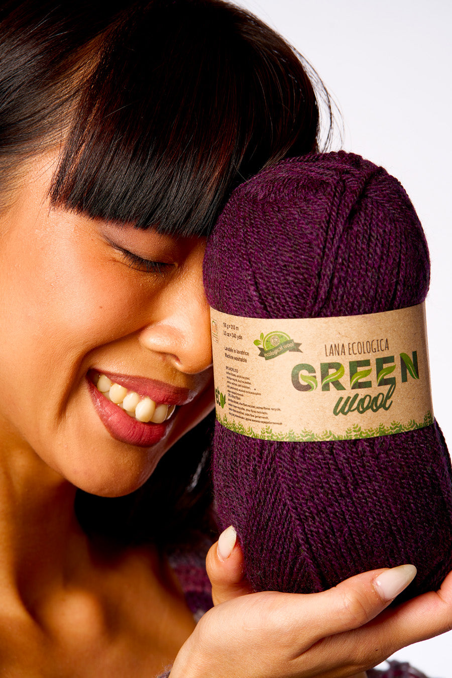 LANA GREENWOOL 90% acrilico riciclato 10% altre fibre CF 500 gr