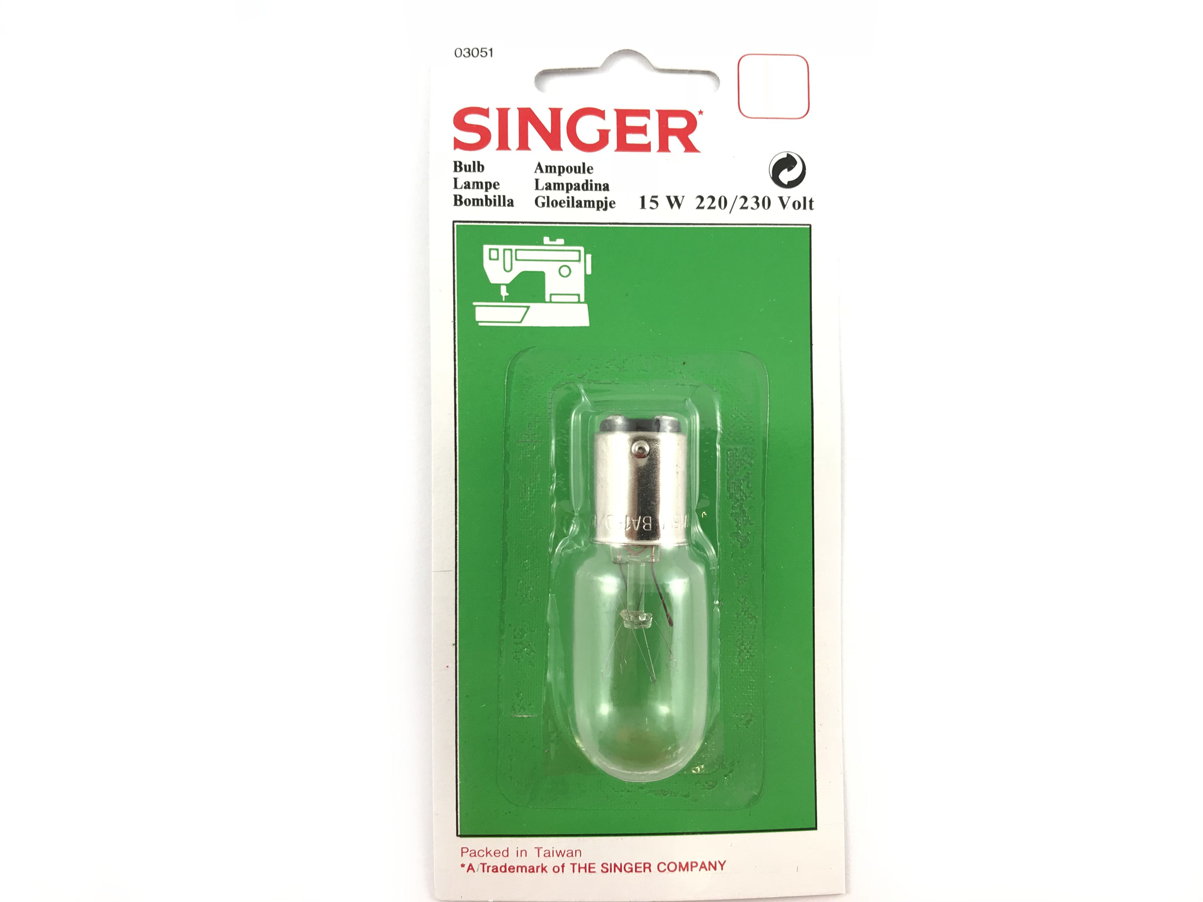 LAMPADINA MACCHINA CUCIRE SINGER CF.1BL.