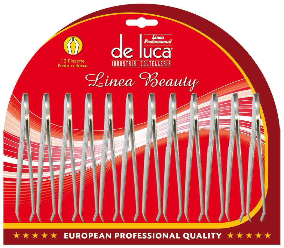 PINZETTE PER CIGLIA BECCO INOX CF12PZ.