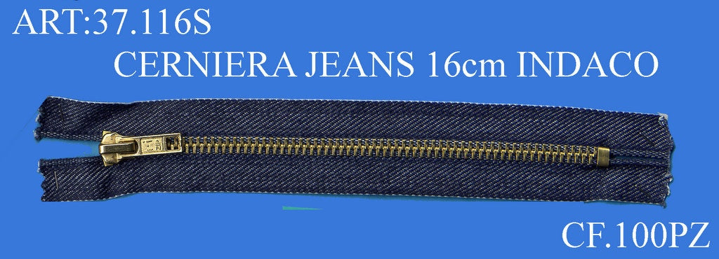 CERNIERA JEANS 16CM INDACO CF.10PZ