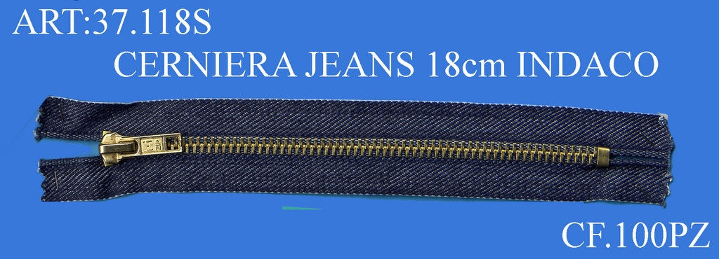 CERNIERA JEANS 18CM INDACO CF.10PZ