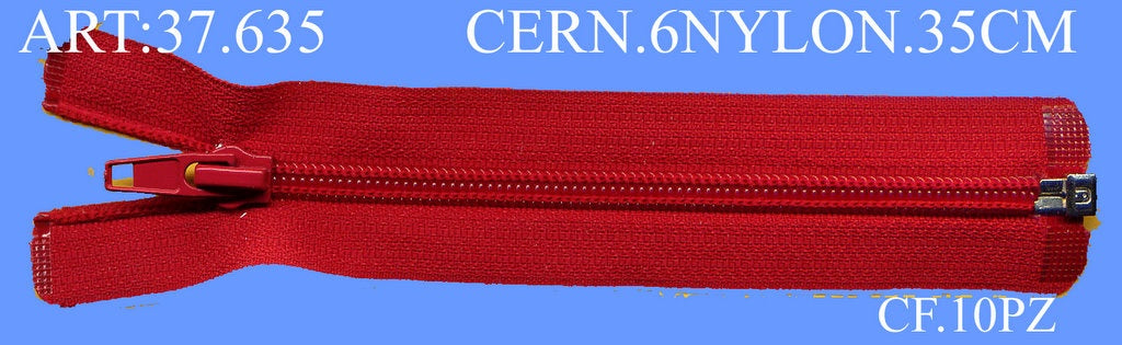 CERNIERA 6NYLON 35CM CF.10PZ.