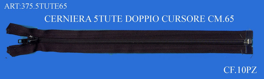 CERNIERA 5 TUTE NYLON CM.65 CF.10PZ