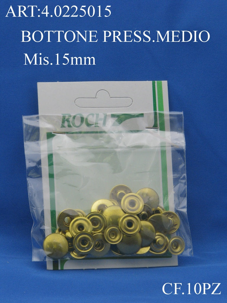 BOTTONE PRES.MEDIO 15MM CF10PZ