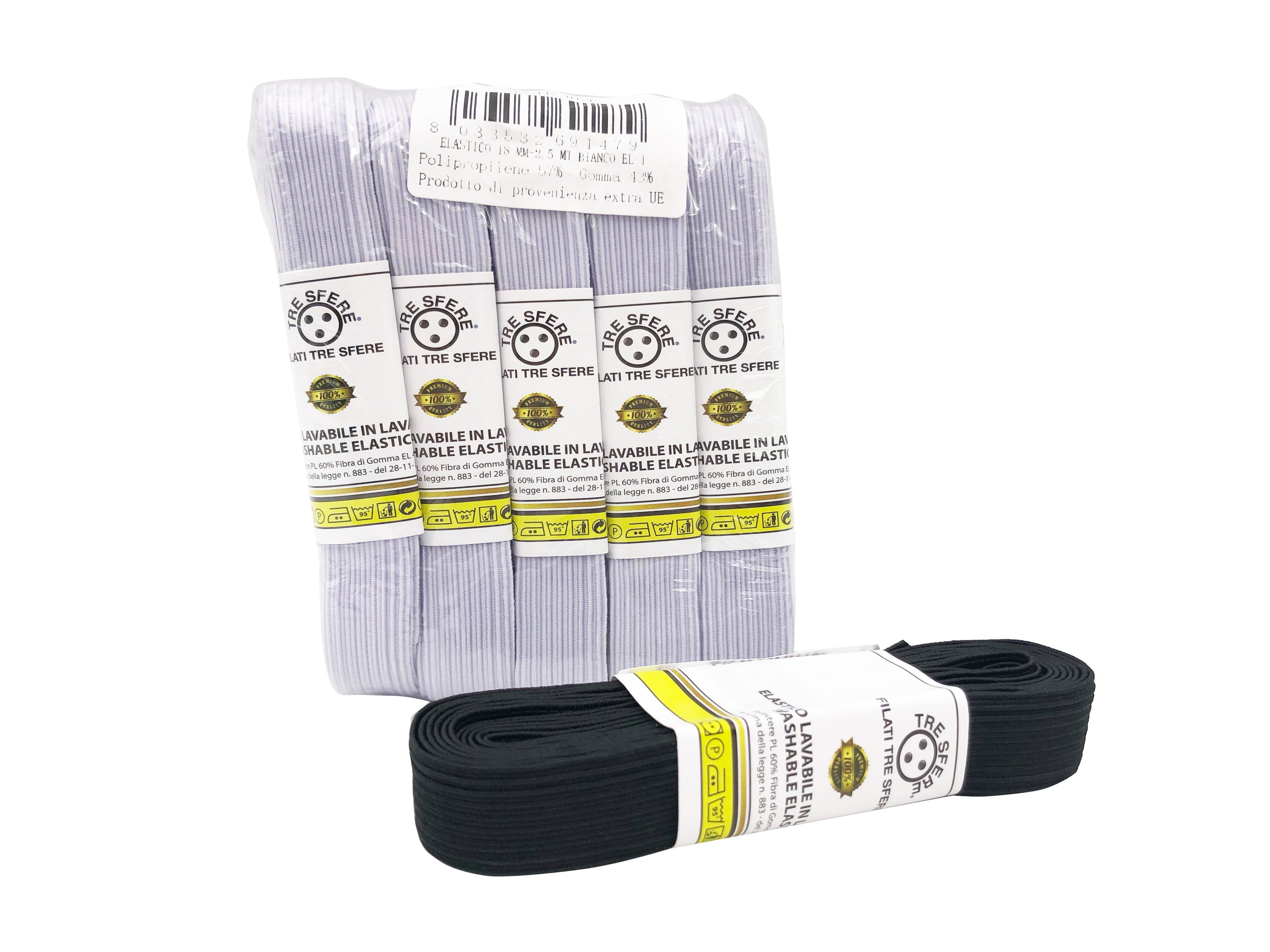 ELASTICO 18 MM MAZZETTE 2,5 MT CF.10PZ