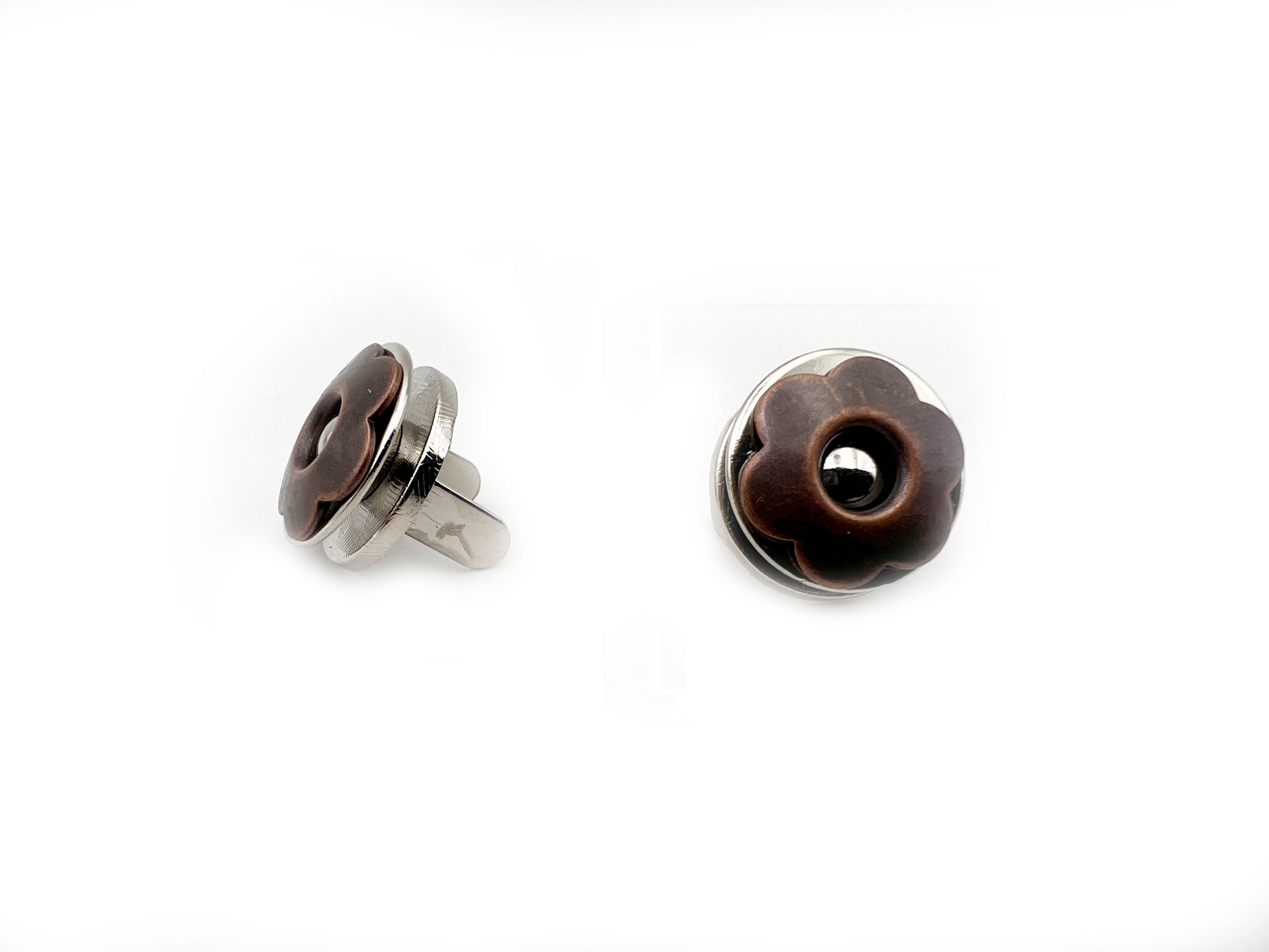 BOTTONE MAGNETICO FIORE 18 MM RAME CF.2PZ