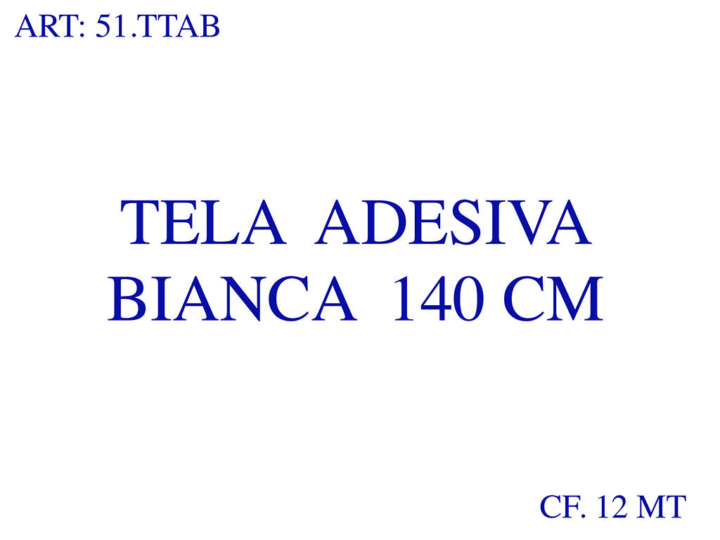 Tela adesiva bianca h 140 cf 12 mt
