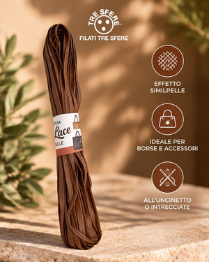 Fettuccia swan lace similpelle 275gr 40mt | borse uncinetto e intreccio