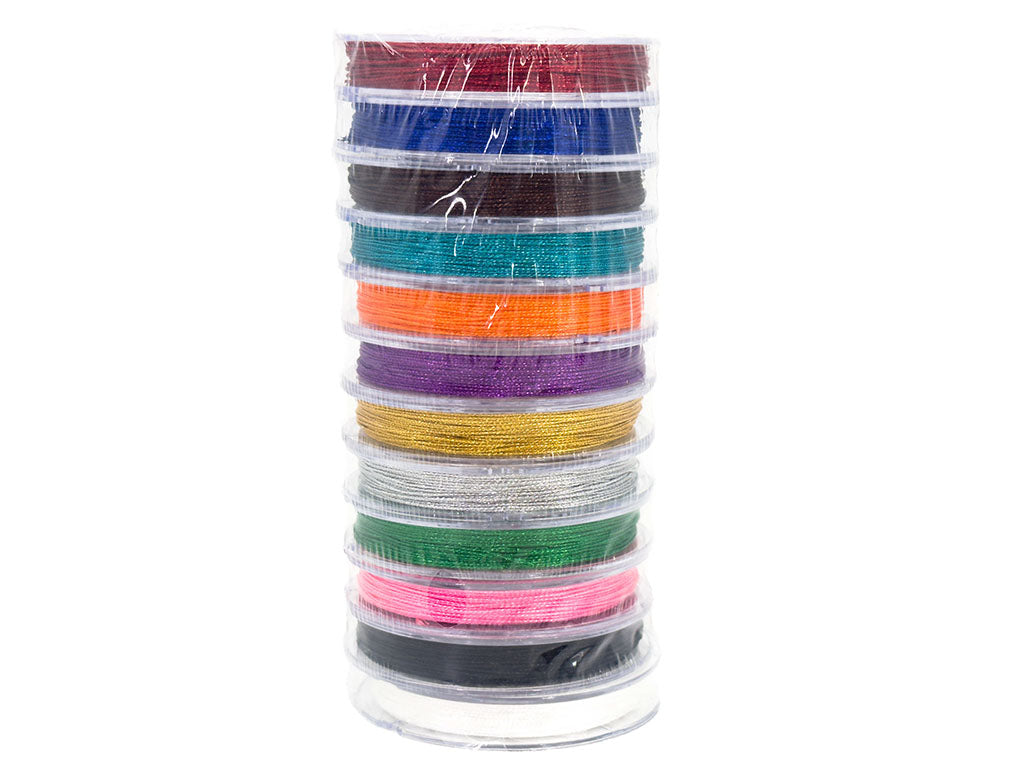 Filato gioiello 0.6 mm per bijoux uncinetto | set 12 colori assortiti
