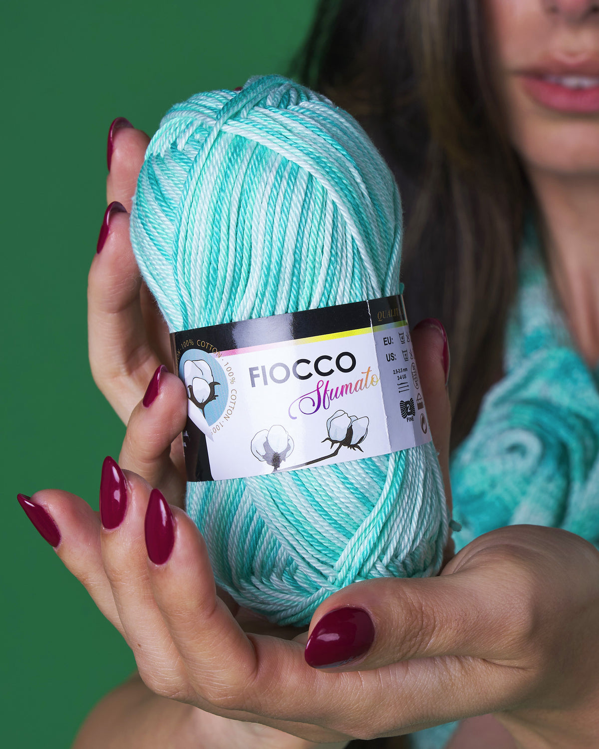 Coton nœud multicolore 100 % coton cf 250 gr