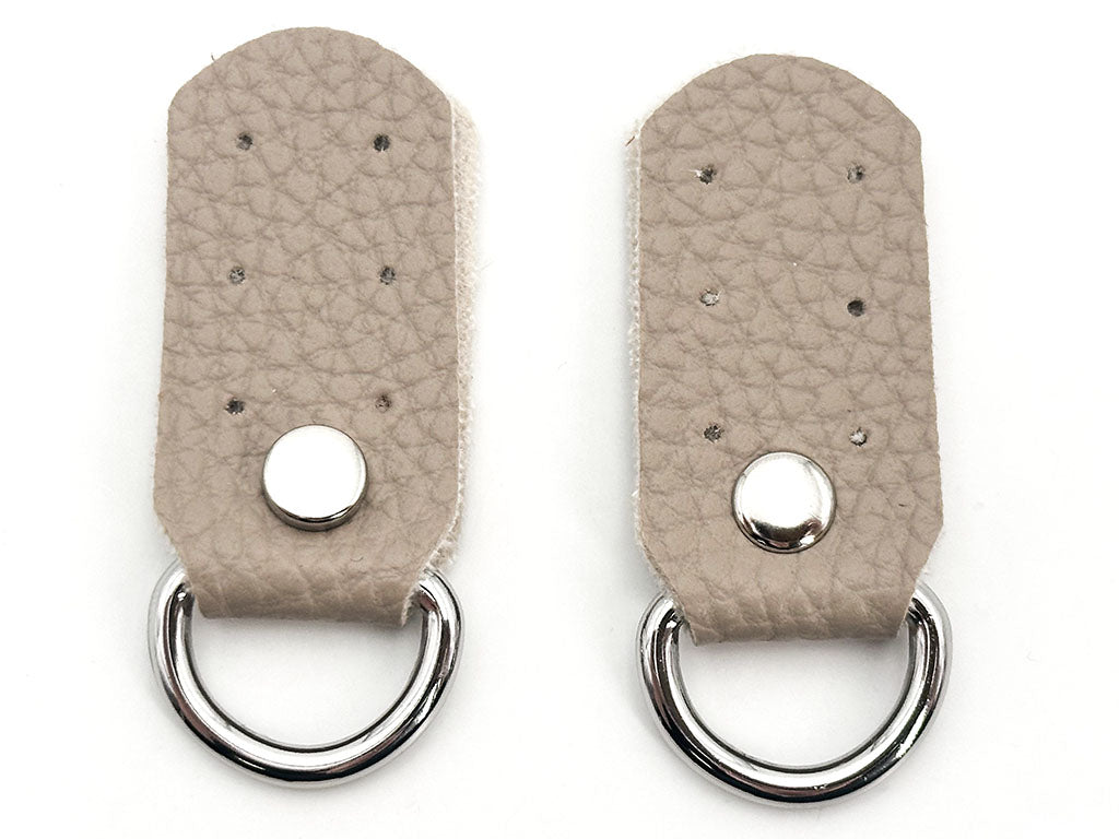 Ganci borse ecopelle 2,5x5 cm con anelli arg cf.1 coppia