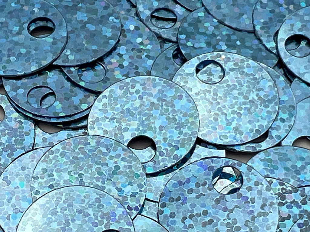 Paillettes grandi glitter | Ø 20 mm con foro alto 5mm | cf 12 gr 90 pz