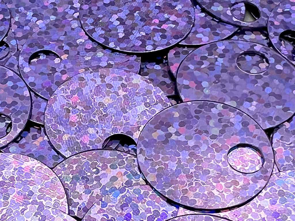 Paillettes grandi glitter | Ø 20 mm con foro alto 5mm | cf 12 gr 90 pz