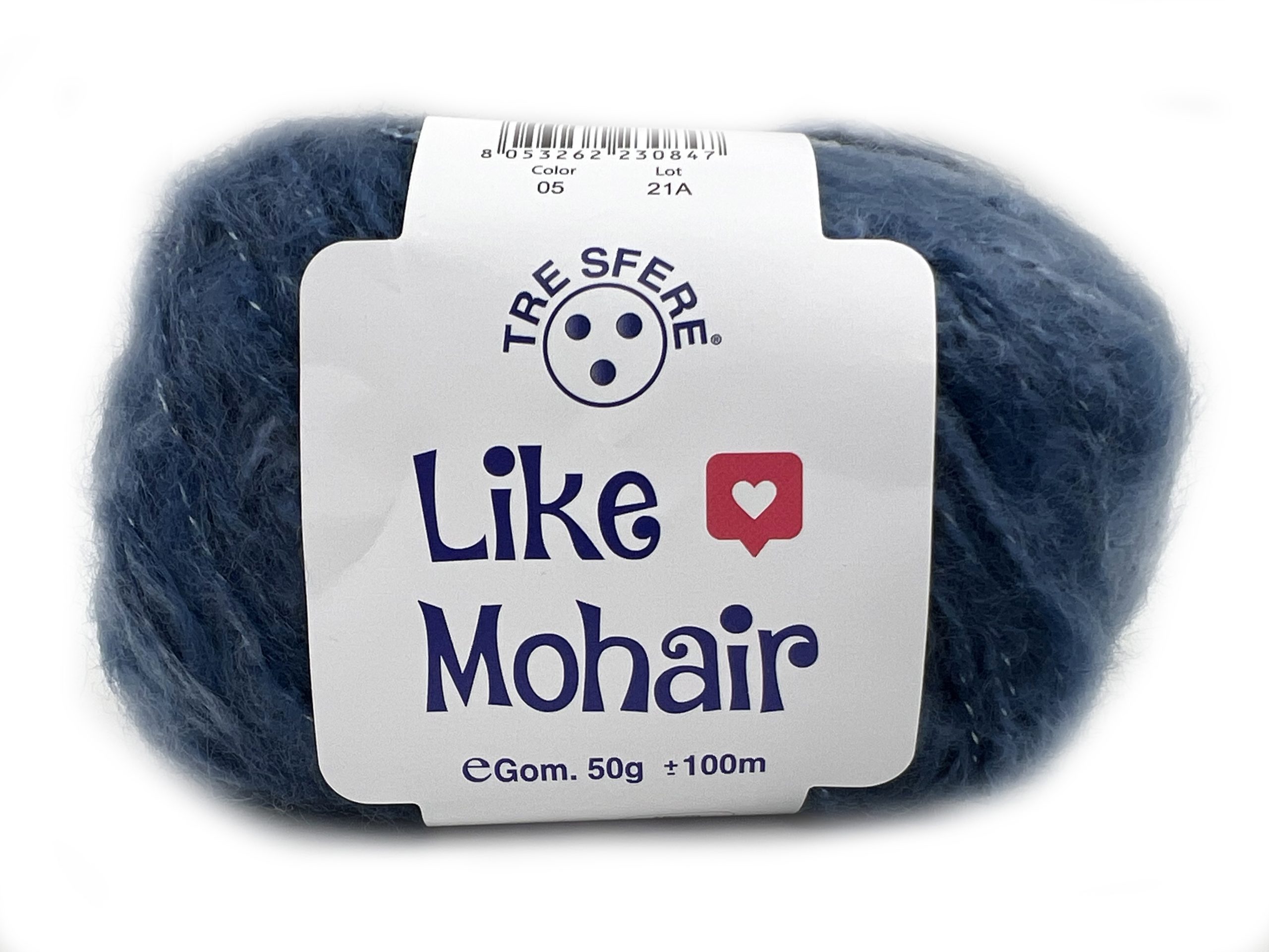 LANA LIKE MOHAIR 87% acrilico 13% poliestere CF 500 gr - TresfereShop